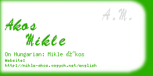 akos mikle business card